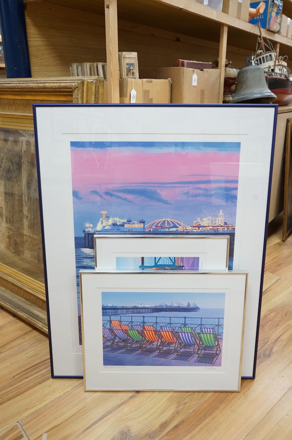 Philip Dunn (b.1945), three giclée prints, comprising 'My latest deck chair', 'Brighton Sunny' and 'One fine day', each signed in pencil, largest 71 x 53cm